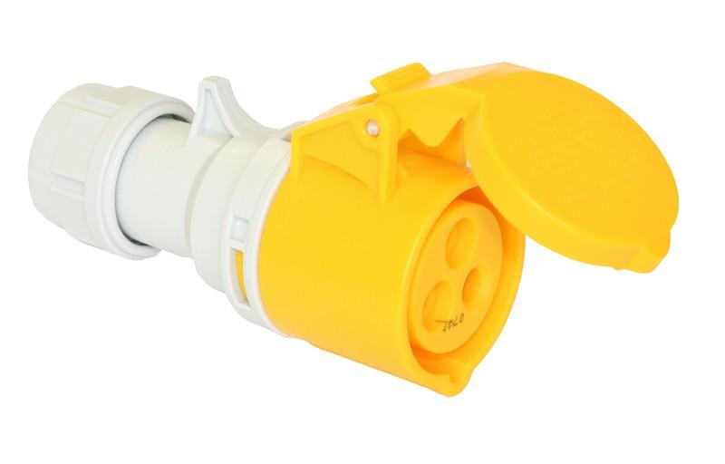PCE Koppelcontactstop CEE 16A-110V 3P - IP44 - 4h - geel